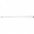 A white lanyard with a hook attachment and a branding logo, ideal for exhibitions and events.