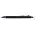 A sleek metal pen featuring a black finish and a clip for easy carrying.