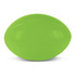 A stress rugby ball in bright green, designed for relieving stress.