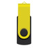 A Helix 8GB Flash Drive in a yellow and black design, featuring a swivel mechanism for protection and portability.