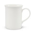A coffee mug made of bone china, featuring a sleek white design and a comfortable handle.