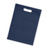 A navy blue tote bag with a top handle, featuring a simple and sleek design. It has a logo on one side.