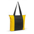 Avenue Tote Bag featuring a black and yellow color scheme with a zippered closure and sturdy handles.