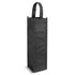 A wine tote bag in sleek black, designed to hold a single bottle with a sturdy handle.