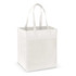 A cream-coloured Mega Shopper Tote Bag with two handles and a plain front panel, featuring a logo.