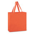 An orange cotton tote bag with two sturdy handles and a simple, unembellished design.