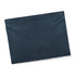 A cotton tea towel in a dark blue colour, featuring a simple design and includes a logo.