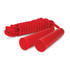 A red skipping rope with thick handles and a coiled rope design. The product features a logo on one of the handles.