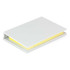 A sticky note pad featuring a yellow pad encased in a sleek white cover.