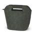 A cooler bag in a dark green color with a textured fabric finish and a carry handle at the top.
