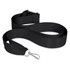 A black ribbon lanyard with a clip at one end and a soft, flat design.