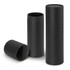 A drink bottle gift tube set in black, featuring two tall tubes and one shorter tube, each with a smooth finish.