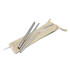 A stainless steel straw set in silver with a cleaning brush, presented in a natural fabric pouch.