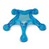 A star-shaped massager in clear blue, featuring rounded ends for added functionality. It has a smooth, glossy finish.