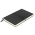 A black Samson Notebook with a textured cover and an elastic band closure, featuring cream-coloured pages.