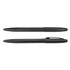 A metal pen set in black, featuring a sleek design with a clip on one pen and a smooth barrel.