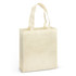 A natural look tote bag in a light beige shade with two sturdy handles and a plain design.
