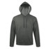 A green hooded sweatshirt featuring a front pocket and drawstrings, designed as a comfortable jumper.