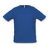 A blue SOLS Sporty men's T-shirt with a logo, featuring short sleeves and a standard fit.