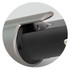 A close-up of a Swiss Peak 3-in-1 Safety Charger featuring a black and silver design with a built-in cutting tool.