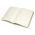 A Moleskine Cahier Journal with blank, lined pages and a soft cover, featuring a logo on the back.