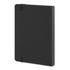 A large black Moleskine Pro hard cover notebook with an elastic band and logo on the front.