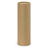 A drink bottle in a cylindrical, eco-friendly brown cardboard packaging with a simple design and no visible branding.