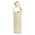 A cotton wine tote bag in a natural cream colour with a sturdy handle and a simple design. It has a logo.