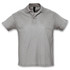 A light grey polo shirt with a collar, featuring a button placket and a small logo.