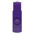 A purple Helix 8GB dual flash drive with a swivel design and a round button. The product features a branding logo.