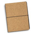 A cork portfolio in a natural brown tone with a black elastic band. It features a sleek, minimalist design.