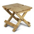 A folded bamboo wine table featuring a natural finish and crossed legs, designed for outdoor leisure activities.