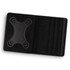 A black tablet case with a textured interior and a holder design. It features multiple slots for accessories.