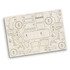 A wooden model kit for a wheel loader, featuring intricate pieces and gears on a light-coloured wooden base.