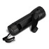 A black rechargeable torch with a wrist strap and a clip, designed for convenience and portability.