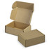 A brown die cut box with a locking lid, featuring an open and a closed version, both made of cardboard.