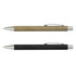 Two Lancer Kraft Pens are displayed: one in a brownish beige and the other in black, both featuring silver accents.