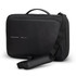 A black anti-theft backpack briefcase featuring a sleek design and an adjustable strap. It has a logo present.