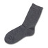 A grey business sock featuring a simple design and a subtle logo. Suitable for formal or casual wear.