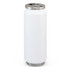 A drink bottle in white with a stainless steel lid, featuring a drinking spout and a sleek design.