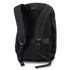 A black business backpack featuring padded shoulder straps and a sleek design. Includes a logo on the front.