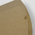 A brown extra-large pillow box made of kraft paper, featuring a curved edge and a slot for closure.