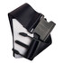 A black luggage strap featuring a durable buckle and adjustable components.