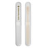 A toothbrush case featuring a transparent exterior and a bamboo toothbrush inside, labeled with "Crown Royale Hotel."