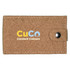 A cork manicure set featuring a brown exterior with a snap closure, displaying the logo "CuCo Curated Colours."