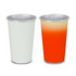 A drink cup set featuring a plain white cup and a colour-changing cup that transitions from white to orange.