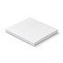 A white square sticky pad, 70 x 75mm, featuring 50 sheets and a simple design with branding.