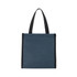 A blue cooler bag with black trim and two handles, featuring a zipper closure and a simple design.