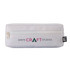 A white pencil case with a zip closure and a logo featuring "Write Craft Studios" in colourful text.