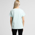 A light mint green t-shirt is displayed from the back. The shirt has a relaxed fit and short sleeves.
